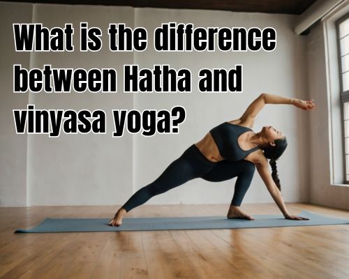 a woman doing hatha yoga pose alone in a studio