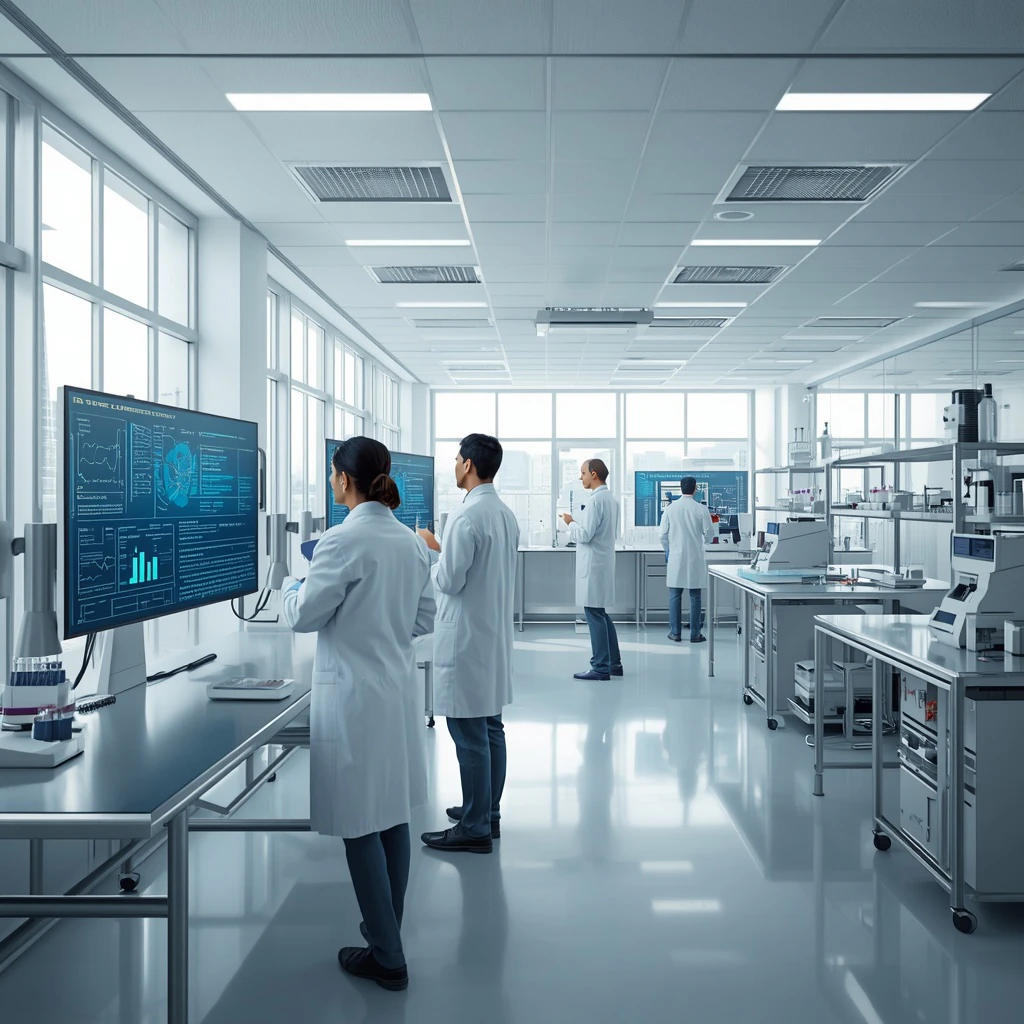 Researchers Reviewing Peptide Laboratory Data